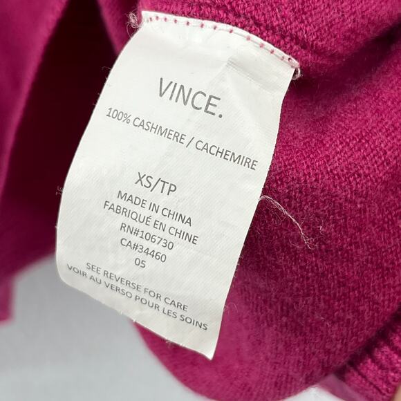 VINCE Cashmere Sweater Womens XS 100% Luxury Tunic Jumper Pullover Pink - Picture 11 of 15